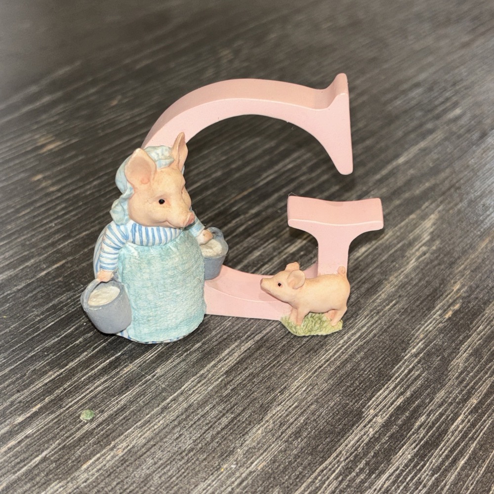 Peter Rabbit Alphabet Figurine Enesco 2005 Letter‎ G Aunt Pettitoes A4999